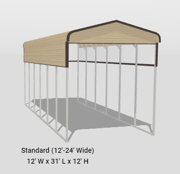 12x30x12 Regular Roof RV Cover (Built to Order) - Image 2
