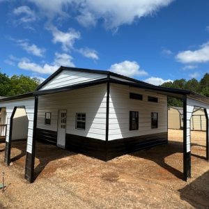 24x20x12 Vertical Metal Roof Garage w/ Lean-to's (Built to Order)
